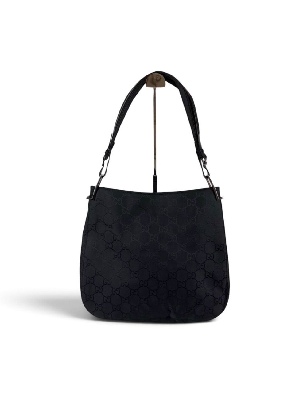 Gucci GG Nylon Canvas Hobo Black